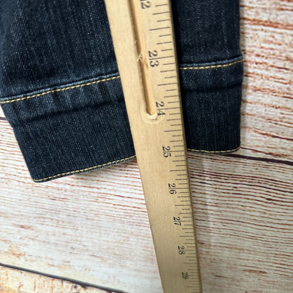 Gloria Vanderbilt Denim Jacket Womens Large Dark Blue Button Front Classic - Picture 12 of 12